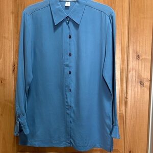 Josephine Chaus Teal Button-Up Blouse